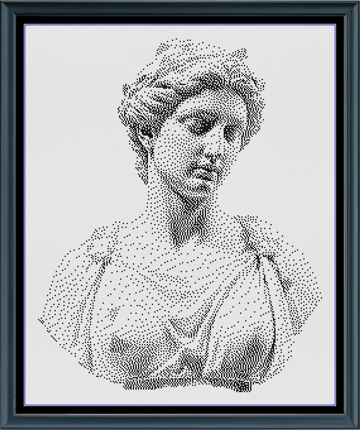 Greek Statue Woman Athena Monochrome Counted Cross-Stitch Pattern (Dig ...