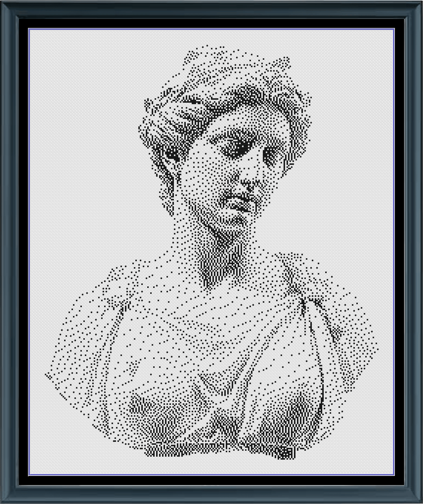 Stitching Jules Design Cross Stitch Pattern Greek Statue Woman Athena Monochrome Counted Cross-Stitch Pattern (Digital Download)