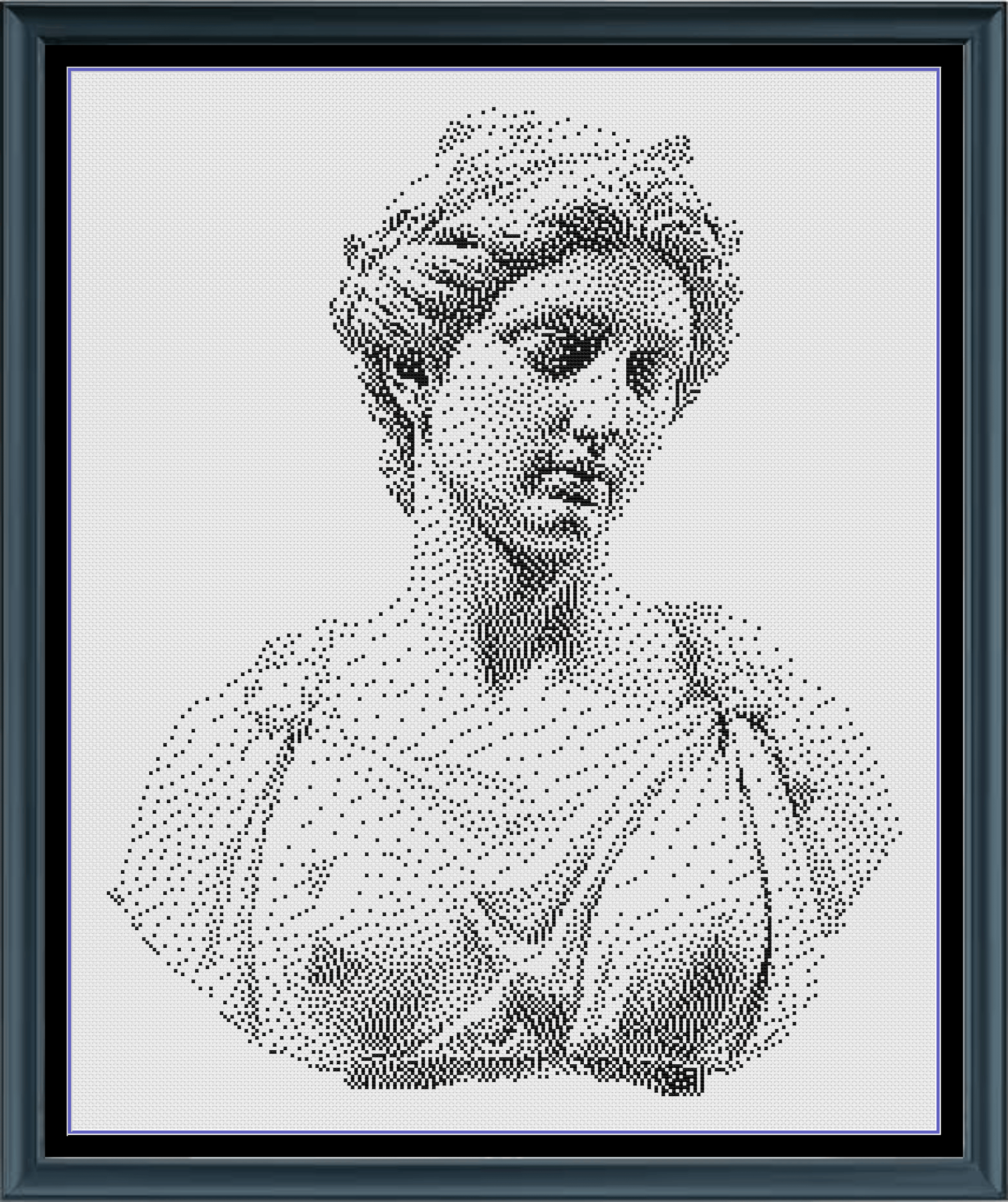 Stitching Jules Design Cross Stitch Pattern Greek Statue Woman Athena Monochrome Counted Cross-Stitch Pattern (Digital Download)