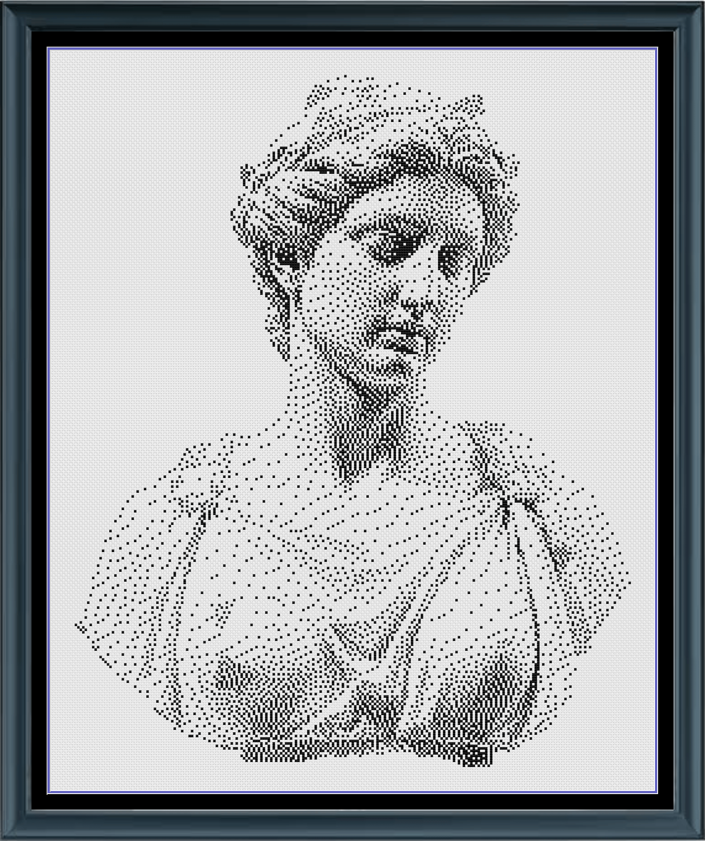 Stitching Jules Design Cross Stitch Pattern Greek Statue Woman Athena Monochrome Counted Cross-Stitch Pattern (Digital Download)