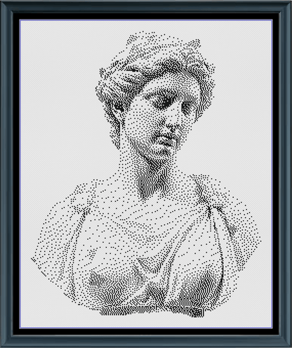 Stitching Jules Design Cross Stitch Pattern Greek Statue Woman Athena Monochrome Counted Cross-Stitch Pattern (Digital Download)