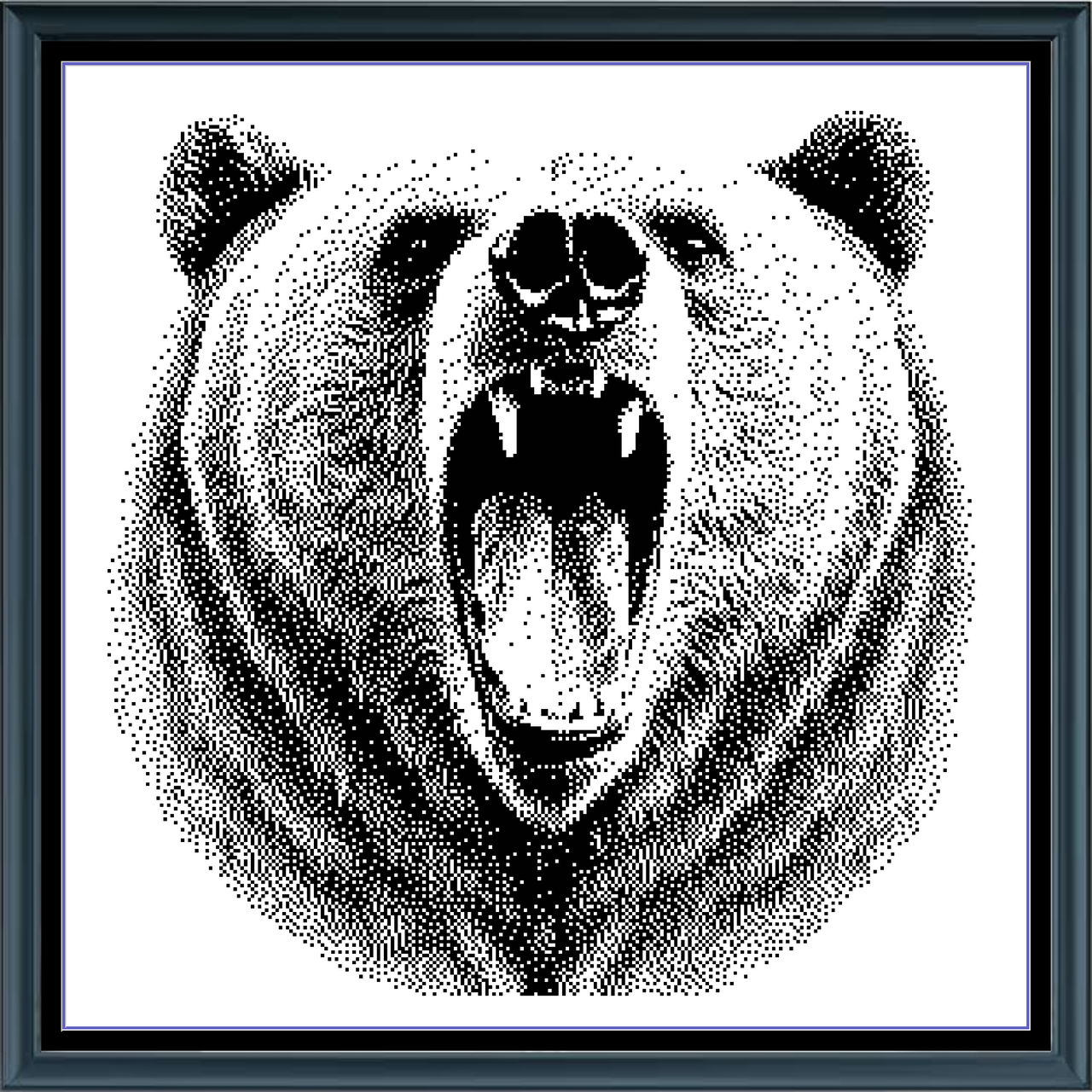 Stitching Jules Design Cross Stitch Pattern Grizzly Bear Wildlife Animal Monochrome Counted Cross Stitch Pattern Digital Download