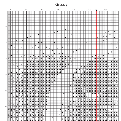 Stitching Jules Design Cross Stitch Pattern Grizzly Bear Wildlife Animal Monochrome Counted Cross Stitch Pattern Digital Download