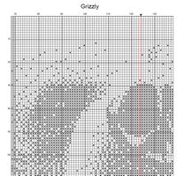 Thumbnail for Stitching Jules Design Cross Stitch Pattern Grizzly Bear Wildlife Animal Monochrome Counted Cross Stitch Pattern Digital Download