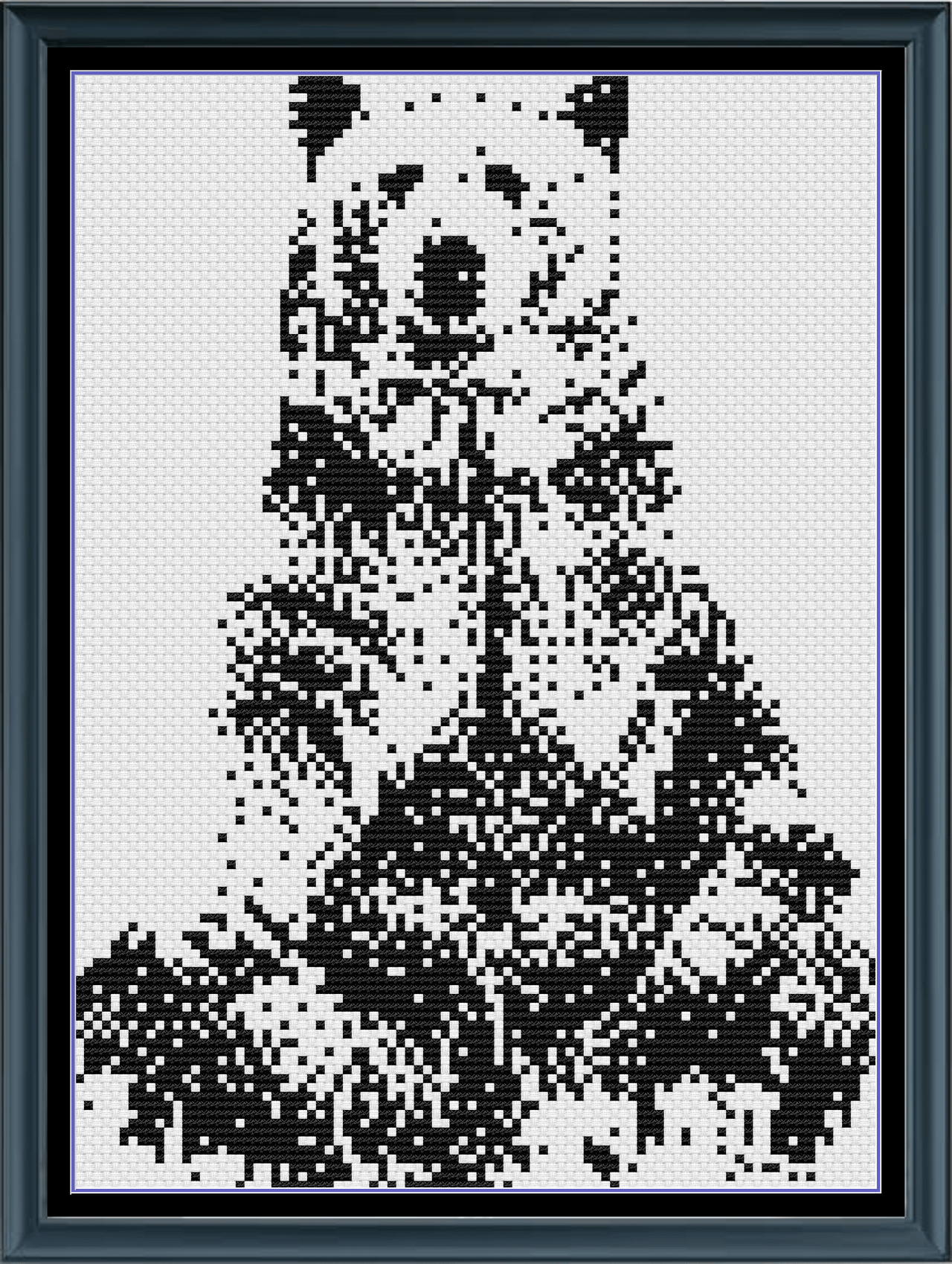 Stitching Jules Design Cross Stitch Pattern Grizzly Mini Monochrome