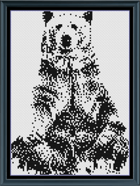 Thumbnail for Stitching Jules Design Cross Stitch Pattern Grizzly Mini Monochrome