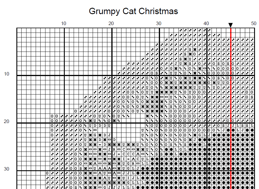 Stitching Jules Design Cross Stitch Pattern Grumpy Cat Christmas Cross Stitch Pattern Instant Download PDF