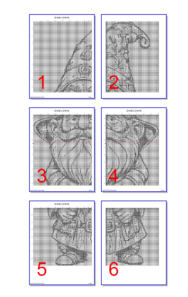 Stitching Jules Design Cross Stitch Pattern Grumpy Gnome Monochrome Blackwork Cross-Stitch Pattern Instant PDF Download
