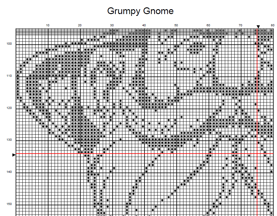 Stitching Jules Design Cross Stitch Pattern Grumpy Gnome Monochrome Blackwork Cross-Stitch Pattern Instant PDF Download