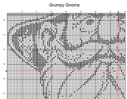 Stitching Jules Design Cross Stitch Pattern Grumpy Gnome Monochrome Blackwork Cross-Stitch Pattern Instant PDF Download