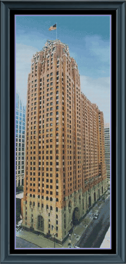 Stitching Jules Design Cross Stitch Pattern Guardian Building Detroit Architecture Full Coverage Large Counted Cross-Stitch Pattern (Digital Download)