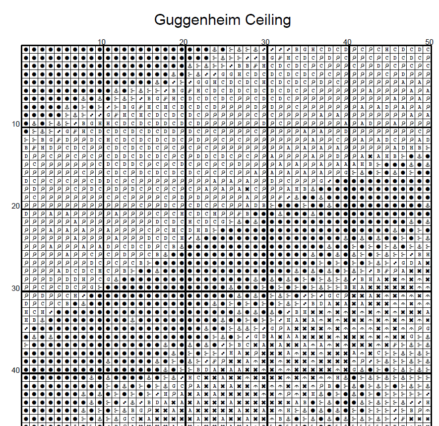 Stitching Jules Design Cross Stitch Pattern Guggenheim Museum NYC Architecture Full Coverage Counted Cross-Stitch Pattern (Digital Download)