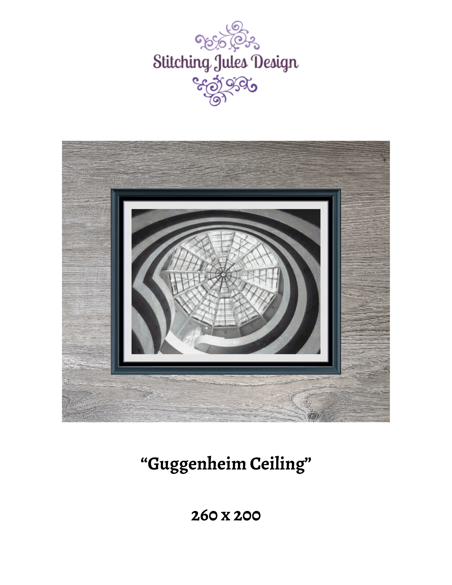 Stitching Jules Design Cross Stitch Pattern Guggenheim Museum NYC Architecture Full Coverage Counted Cross-Stitch Pattern (Digital Download)