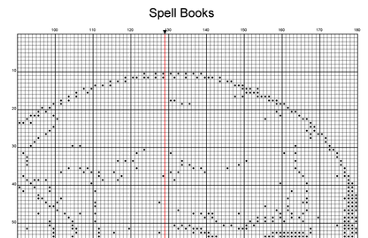 Stitching Jules Design Cross Stitch Pattern Halloween Spooky Scary Spell Books Premium Monochrome Counted Cross-Stitch Pattern | Instant Download PDF