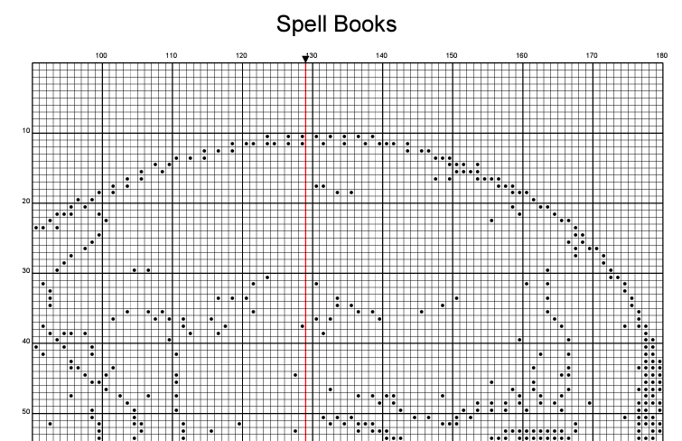 Stitching Jules Design Cross Stitch Pattern Halloween Spooky Scary Spell Books Premium Monochrome Counted Cross-Stitch Pattern | Instant Download PDF