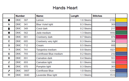 Stitching Jules Design Cross Stitch Pattern Hands Heart Cross Stitch Pattern | Love Cross Stitch Pattern | Instant PDF Download And Physical Pattern Options