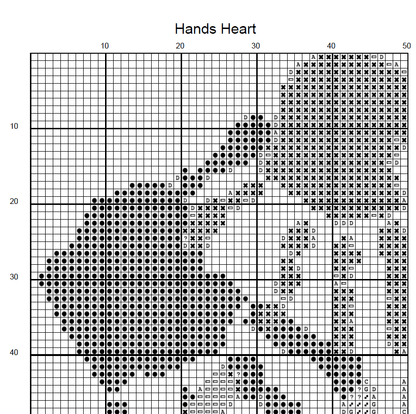 Stitching Jules Design Cross Stitch Pattern Hands Heart Cross Stitch Pattern | Love Cross Stitch Pattern | Instant PDF Download And Physical Pattern Options