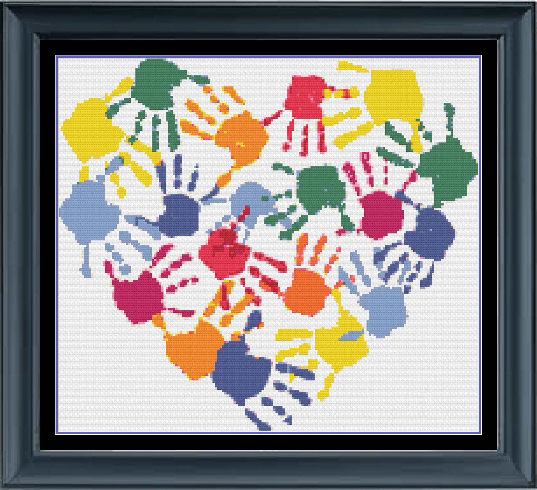 Stitching Jules Design Cross Stitch Pattern Instant PDF Download - $10 Hands Heart Cross Stitch Pattern | Love Cross Stitch Pattern | Instant PDF Download And Physical Pattern Options