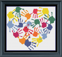 Thumbnail for Stitching Jules Design Cross Stitch Pattern Instant PDF Download - $10 Hands Heart Cross Stitch Pattern | Love Cross Stitch Pattern | Instant PDF Download And Physical Pattern Options