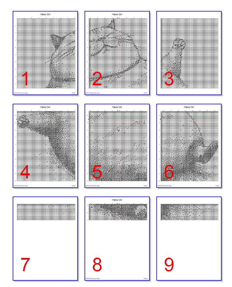 Stitching Jules Design Cross Stitch Pattern Happy Cat Monochrome Blackwork Cross Stitch Pattern Instant PDF Download