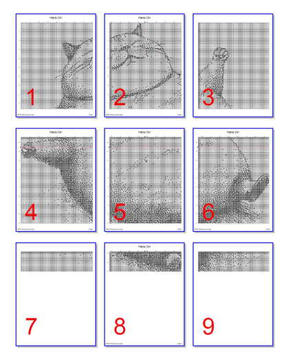 Stitching Jules Design Cross Stitch Pattern Happy Cat Monochrome Blackwork Cross Stitch Pattern Instant PDF Download