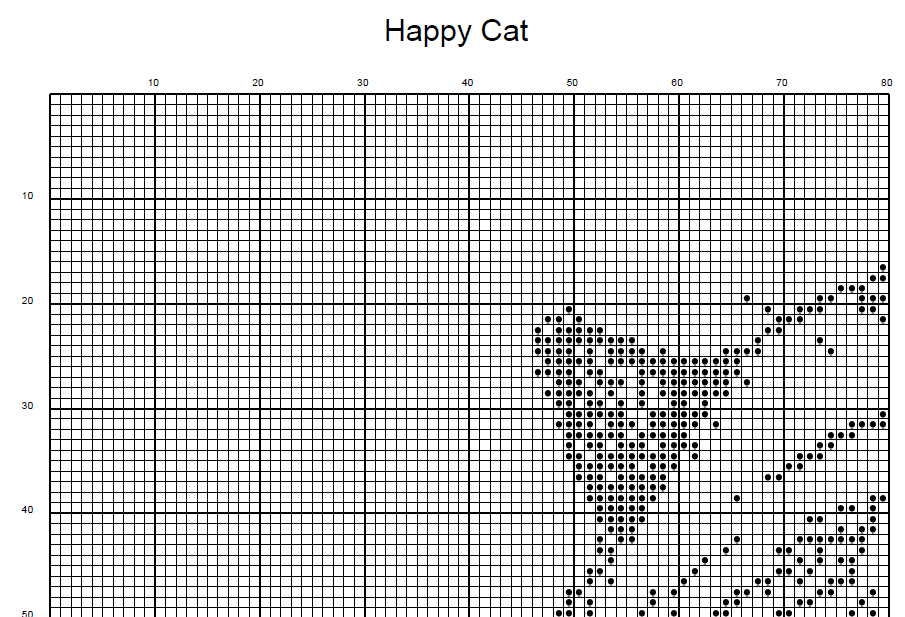 Stitching Jules Design Cross Stitch Pattern Happy Cat Monochrome Blackwork Cross Stitch Pattern Instant PDF Download