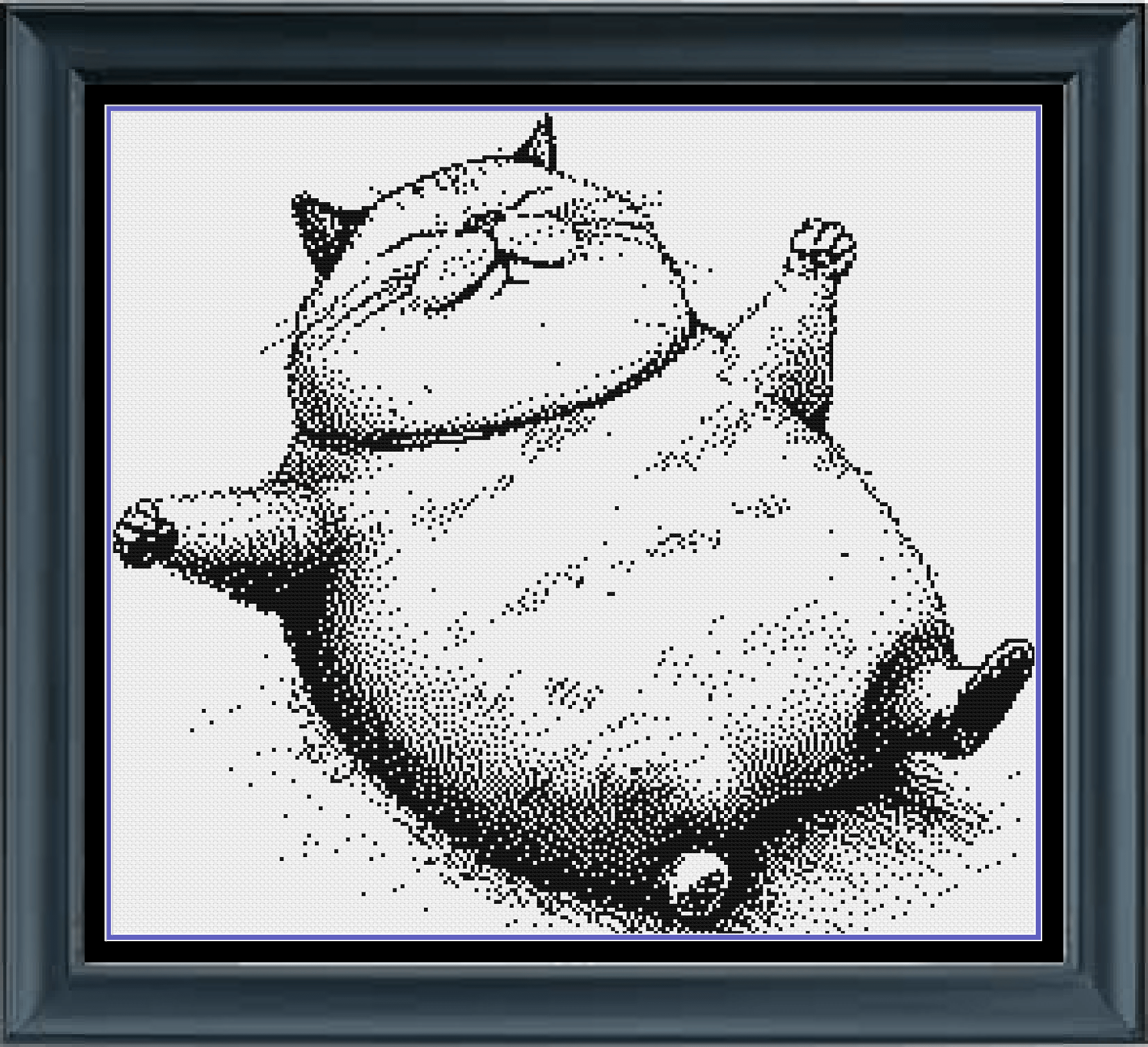 Stitching Jules Design Cross Stitch Pattern Happy Cat Monochrome Blackwork Cross Stitch Pattern Instant PDF Download