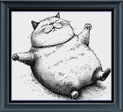 Stitching Jules Design Cross Stitch Pattern Happy Cat Monochrome Blackwork Cross Stitch Pattern Instant PDF Download