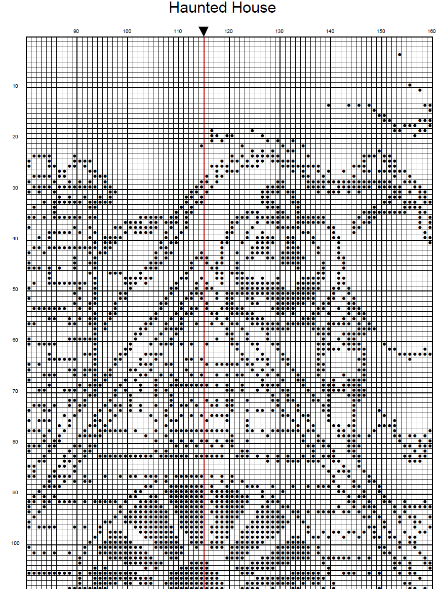 Haunted House Cross-Stitch Pattern | Halloween Cross Stitch Pattern ...