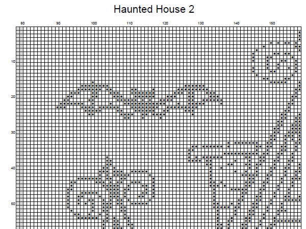 Stitching Jules Design Cross Stitch Pattern Haunted House Halloween Scary Spooky Monochrome Blackwork Counted Cross Stitch Digital Download