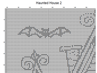 Thumbnail for Stitching Jules Design Cross Stitch Pattern Haunted House Halloween Scary Spooky Monochrome Blackwork Counted Cross Stitch Digital Download