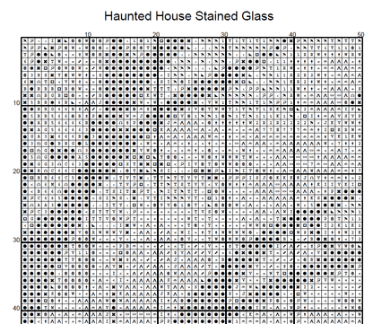 Stitching Jules Design Cross Stitch Pattern Haunted House Halloween Spooky Scary Full Coverage Stained Glass Counted Cross Stitch Pattern Digital Download