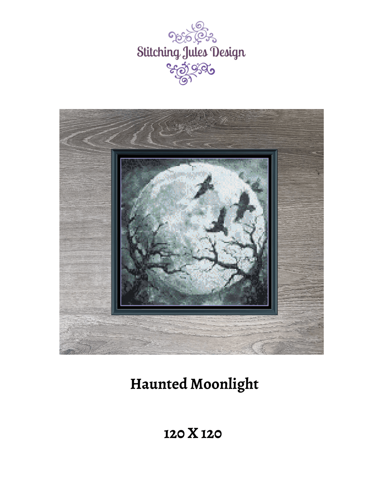 Stitching Jules Design Cross Stitch Pattern Haunted Moonlight