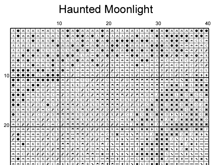 Stitching Jules Design Cross Stitch Pattern Haunted Moonlight