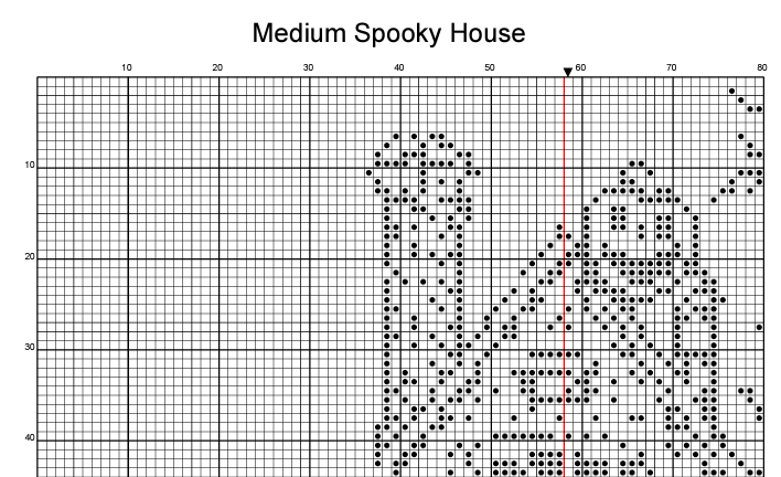 Stitching Jules Design Cross Stitch Pattern Haunted Spooky Halloween House Medium Monochrome Counted Cross-Stitch Pattern | Instant Download PDF