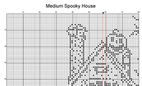 Thumbnail for Stitching Jules Design Cross Stitch Pattern Haunted Spooky Halloween House Medium Monochrome Counted Cross-Stitch Pattern | Instant Download PDF