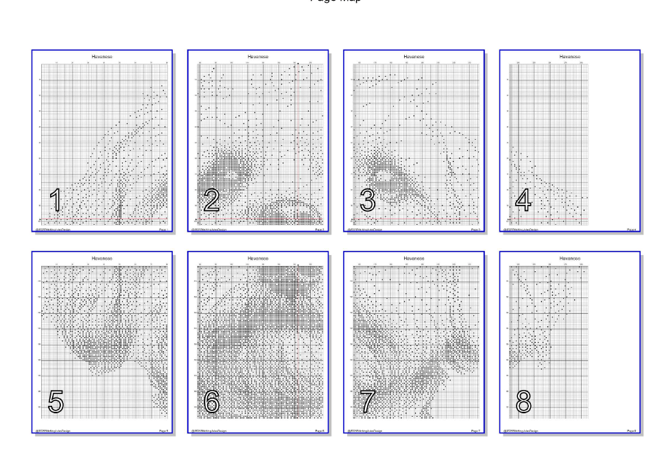 Stitching Jules Design Cross Stitch Pattern Havanese Dog Monochrome Counted Cross-Stitch Pattern (Digital Download)