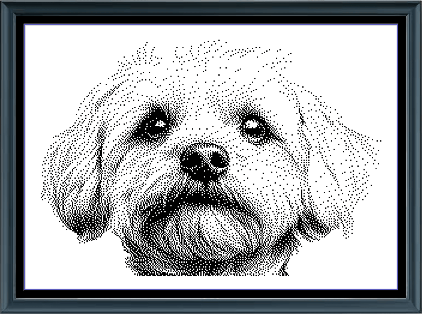 Stitching Jules Design Cross Stitch Pattern Havanese Dog Monochrome Counted Cross-Stitch Pattern (Digital Download)