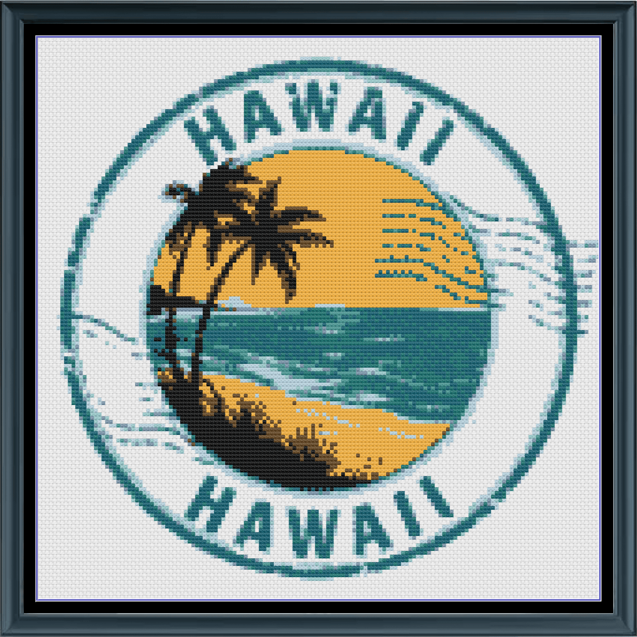 Stitching Jules Design Cross Stitch Pattern Hawaii Honolulu US State Counted Cross Stitch Pattern | Instant Download PDF