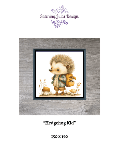 Stitching Jules Design Cross Stitch Pattern Hedgehog Animal Garden Mushroom Counted Cross-Stitch Pattern (Digital Download)