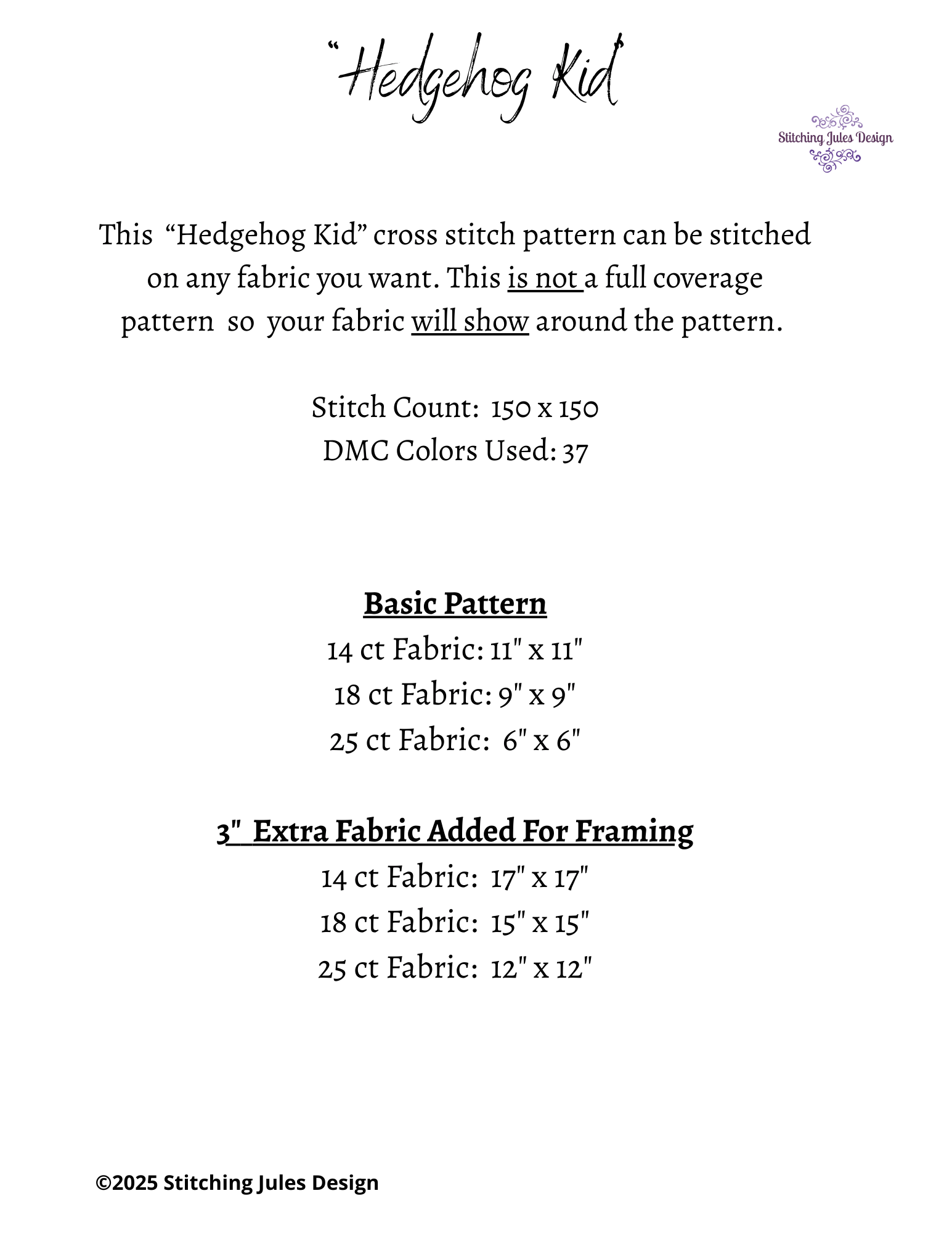 Stitching Jules Design Cross Stitch Pattern Hedgehog Animal Garden Mushroom Counted Cross-Stitch Pattern (Digital Download)
