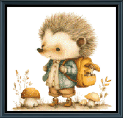 Stitching Jules Design Cross Stitch Pattern Hedgehog Animal Garden Mushroom Counted Cross-Stitch Pattern (Digital Download)