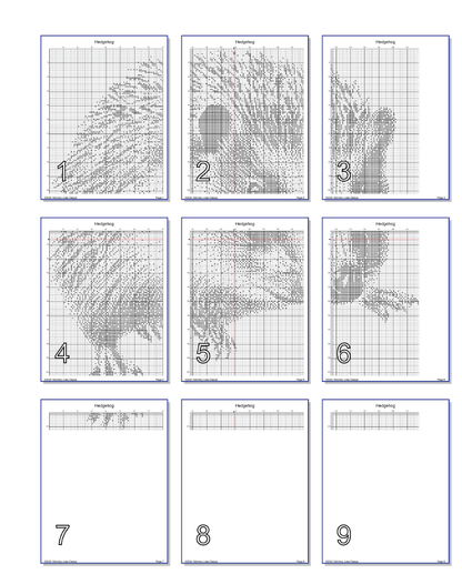 Stitching Jules Design Cross Stitch Pattern Hedgehog Animal Monochrome Counted Cross-Stitch Pattern (Digital Download)