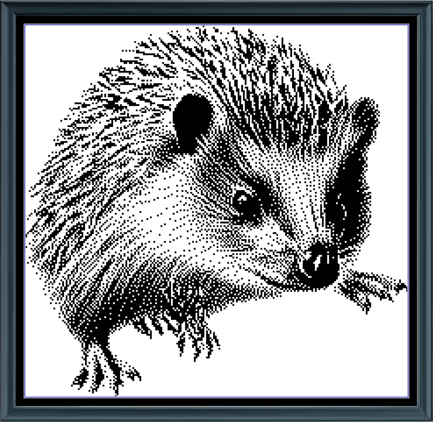 Stitching Jules Design Cross Stitch Pattern Hedgehog Animal Monochrome Counted Cross-Stitch Pattern (Digital Download)
