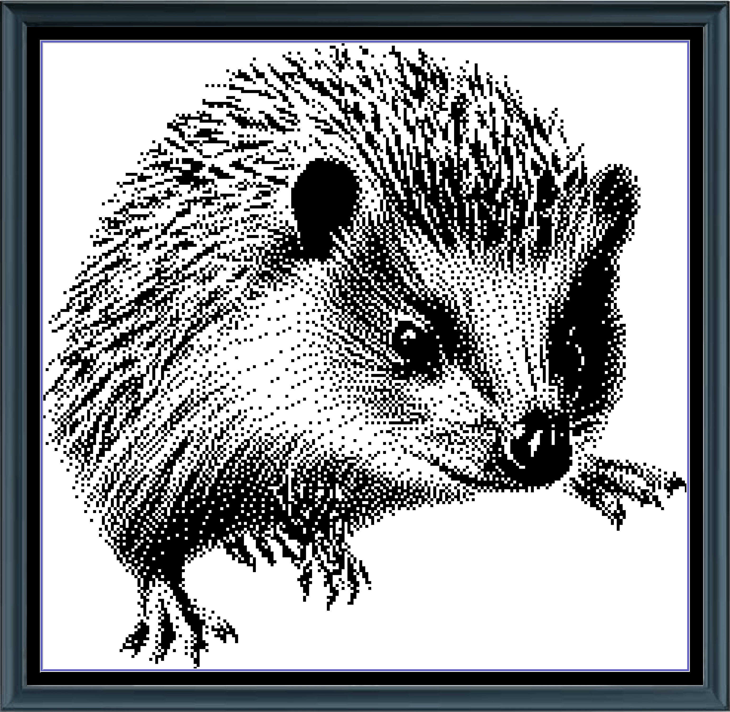 Stitching Jules Design Cross Stitch Pattern Hedgehog Animal Monochrome Counted Cross-Stitch Pattern (Digital Download)