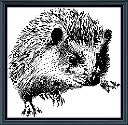 Stitching Jules Design Cross Stitch Pattern Hedgehog Animal Monochrome Counted Cross-Stitch Pattern (Digital Download)