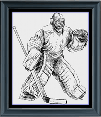 Thumbnail for Stitching Jules Design Cross Stitch Pattern Instant PDF Download - $11 Hockey Cross Stitch Pattern | Goalie Cross Stitch Pattern | Blackwork | Instant PDF Download And Physical Pattern Options