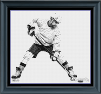 Thumbnail for Stitching Jules Design Cross Stitch Pattern Digital PDF Download - $10 Hockey Player Cross Stitch Pattern | Sports Cross Stitch Pattern | Blackwork | Instant PDF Download And Physical Pattern Options