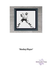 Thumbnail for Stitching Jules Design Cross Stitch Pattern Hockey Player Cross Stitch Pattern | Sports Cross Stitch Pattern | Blackwork | Instant PDF Download And Physical Pattern Options