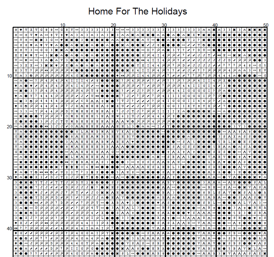 Stitching Jules Design Cross Stitch Pattern Home For The Holidays Christmas Winter Full Coverage Counted Cross-Stitch Pattern (Digital Download)